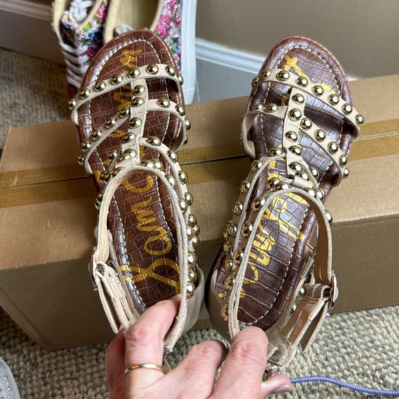 Sam Edelman • Women’s Estella Studded Gladiator Sandal • Size 8.5 • Sandshell • - Picture 16 of 17